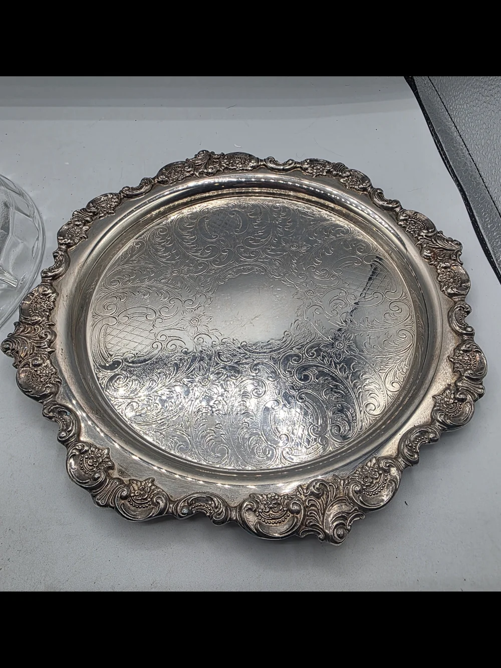 Vintage Wallace Baroque #264 Silver-Plated Serving Tray - 9 3/4